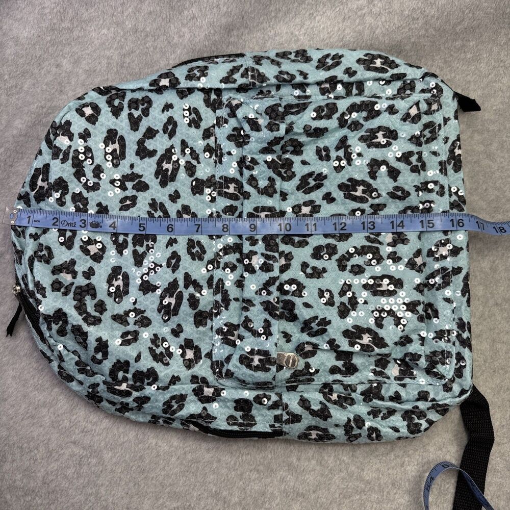 Accessory Innovations 17" Backpack Blue Sequin Iridescent Pad Back Lightweight - Picture 11 of 12